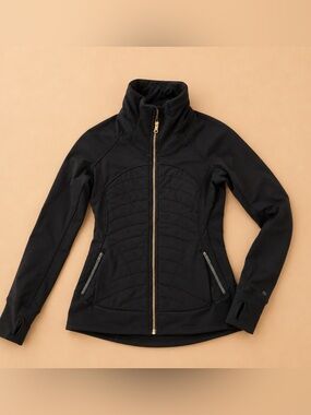 Lululemon First Mile Jacket Black Size 6 Quilted Insulated Running Jacket